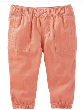 Baby B'gosh Girls' Coral Pull On Corduroy Jogger Pants - Kid's Bottoms